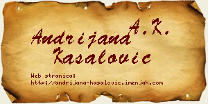 Andrijana Kasalović vizit kartica